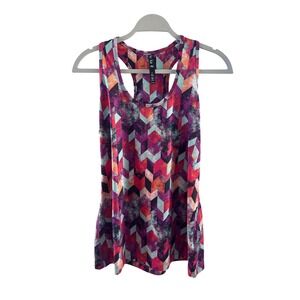 Lukka Chevron Geometric Bold Yoga Stretch Tank Top Large